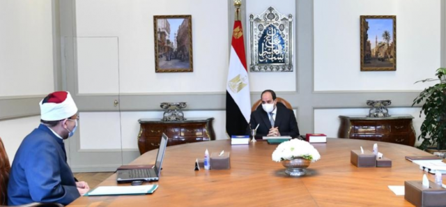 جانب من اجتماع الرئيس عبد الفتاح السيسي