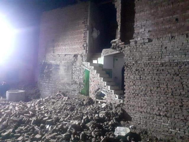 حادث انهيار جدار منزل بقرية طملاى بالمنوفية