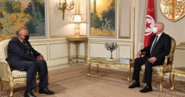 الرئيس التونسى يستقبل وزير الخارجية سامح شكرى