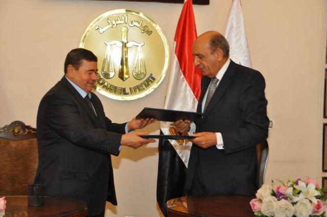 المستشار محمد حسام الدين ورئيس المجلس الأعلي للقضاء فى ليبيا