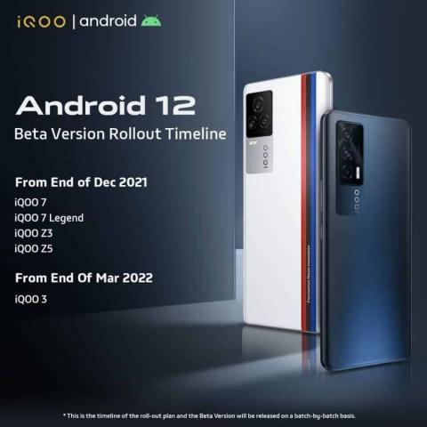 iQOO تكشف جدول إطلاق الإصدار التجريبي من أندرويد 12