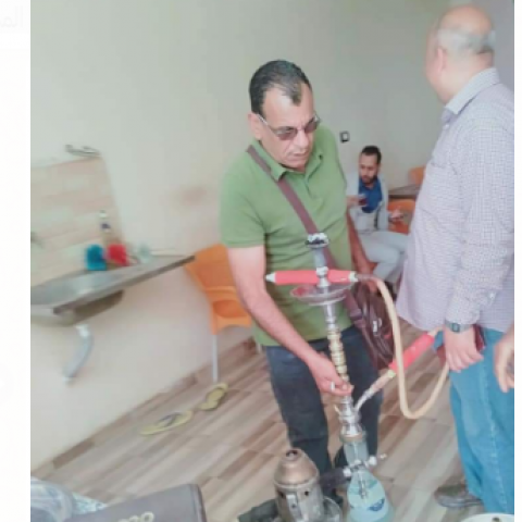 التحفظ على عدد من الشيش بعدة مقاهي بسمسطا جنوب غرب بنى سويف 