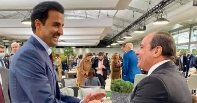 لقاء الرئيس السيسي مع الأمير تميم بن حمدأمير دولة قطر
