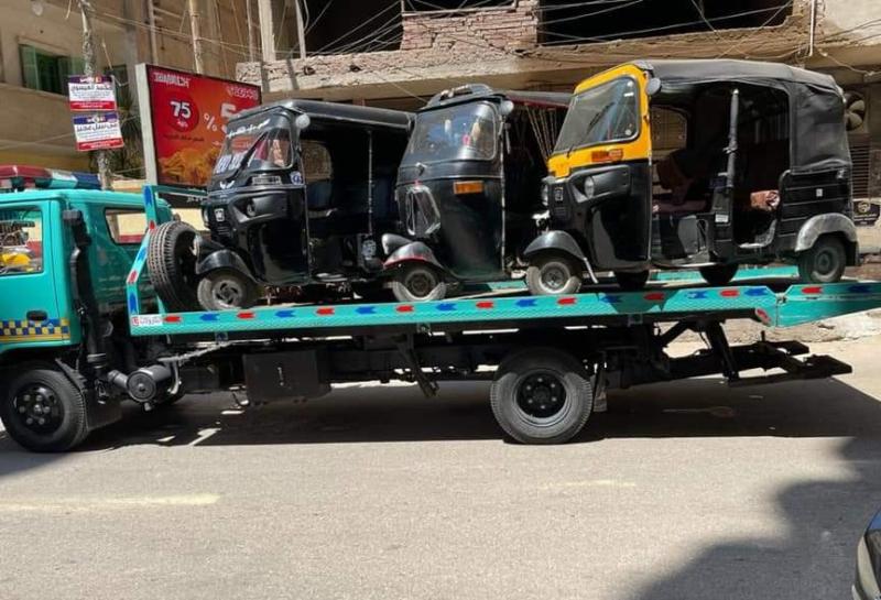 ضبط 14 مركبة توك توك مخالفة في شوارع مدينة طنطا