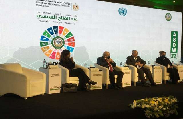 وزير الري خلال جلسة الأمن المائي من أجل التنمية المستدامة في المنطقة العربية