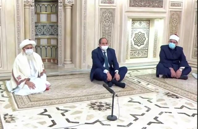 تفقد الرئيس السيسي أعمال التطوير والتجديد الشامل لمسجد سيدنا الحسين