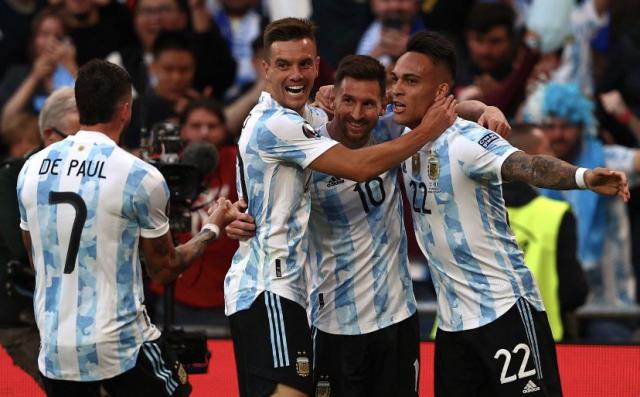 فرحة منتخب الأرجنتين 