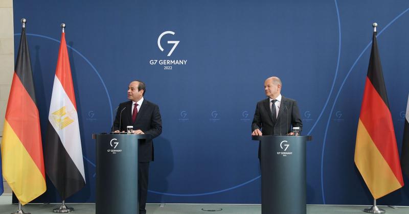 المتحدث الرئاسي ينشر صور المؤتمر الصحفي المشترك بين الرئيس السيسي والمستشار الألماني
