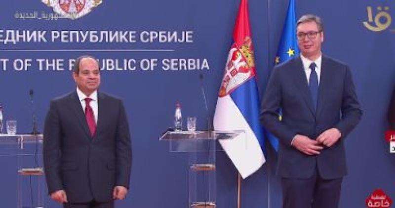 الرئيس السيسى ونظيره الصربي