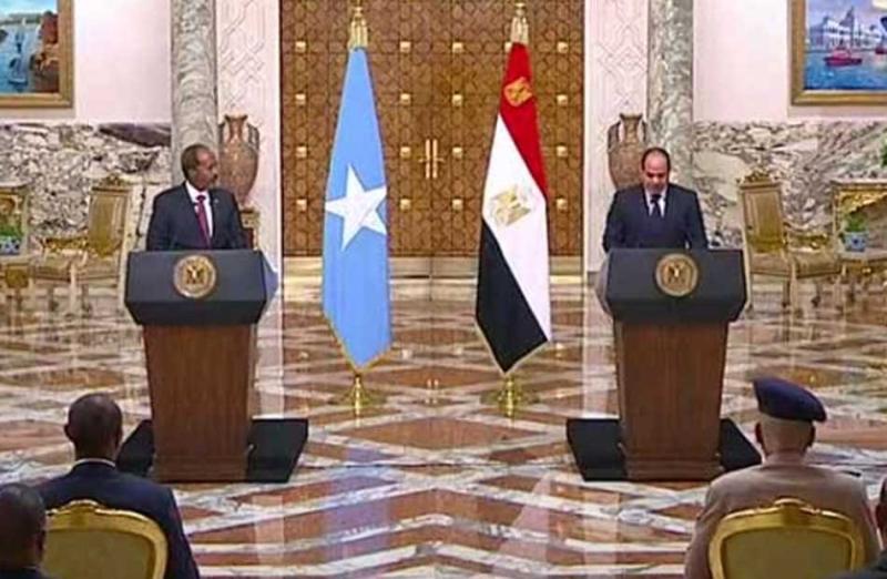 الرئيس السيسي ونظيره الصومالي حسن شيخ محمود
