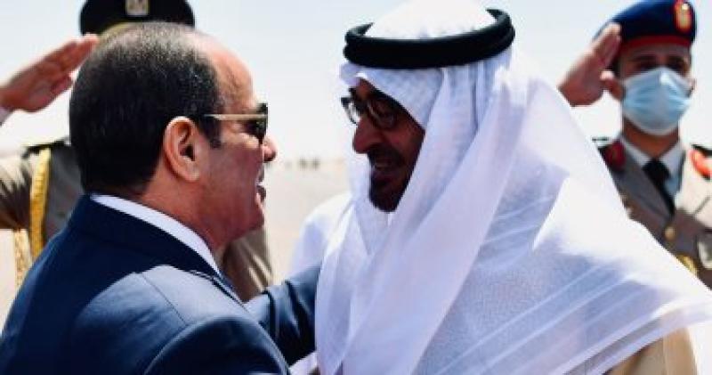 الرئيس السيسي مع الشيخ محمد بن زايد آل نهيان رئيس الإمارات
