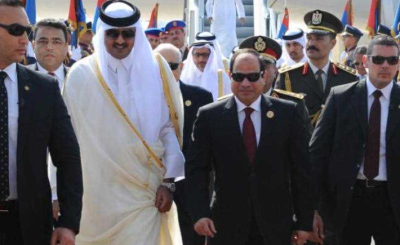 الرئيس السيسي والشيخ تميم بن حمد آل ثاني