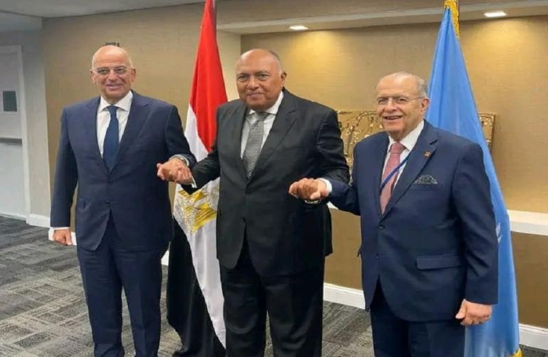 وزراء خارجية مصر واليونان وقبرص 