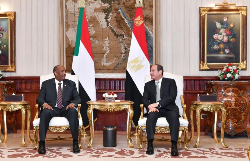 استقبال الرئيس السيسي لرئيس مجلس السيادة الانتقالي السوداني