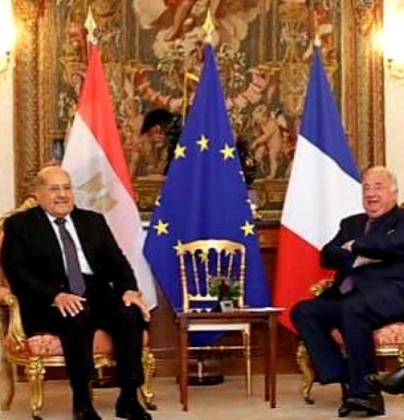 المستشار عبد الوهاب عبد الرازق يلتقي رئيس مجلس الشيوخ الفرنسى