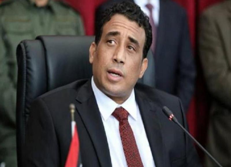 رئيس المجلس الرئاسى الليبى محمد المنفى خلال الاجتماع