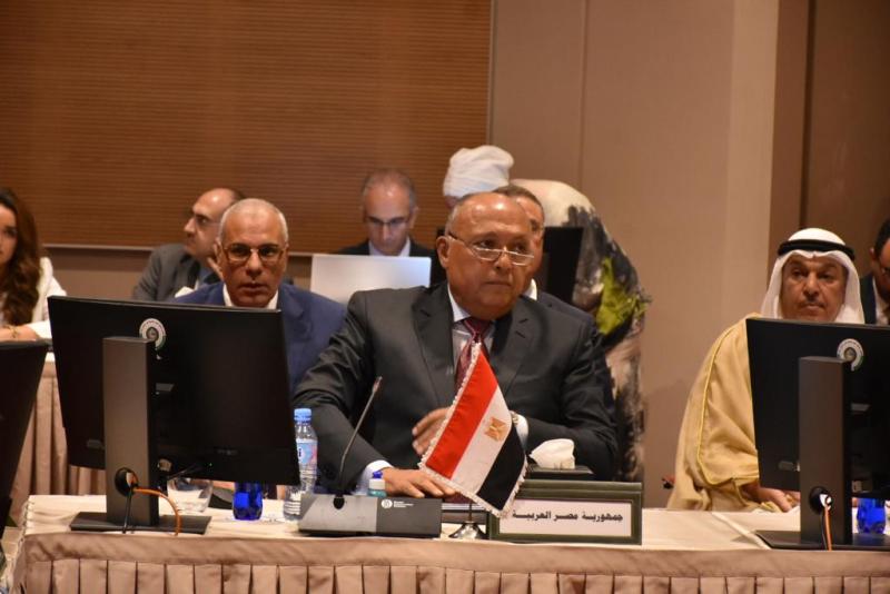 شكرى يشارك فى اجتماع لجنة تنفيذ القرارات والمتابعة للقمة العربية بالجزائر