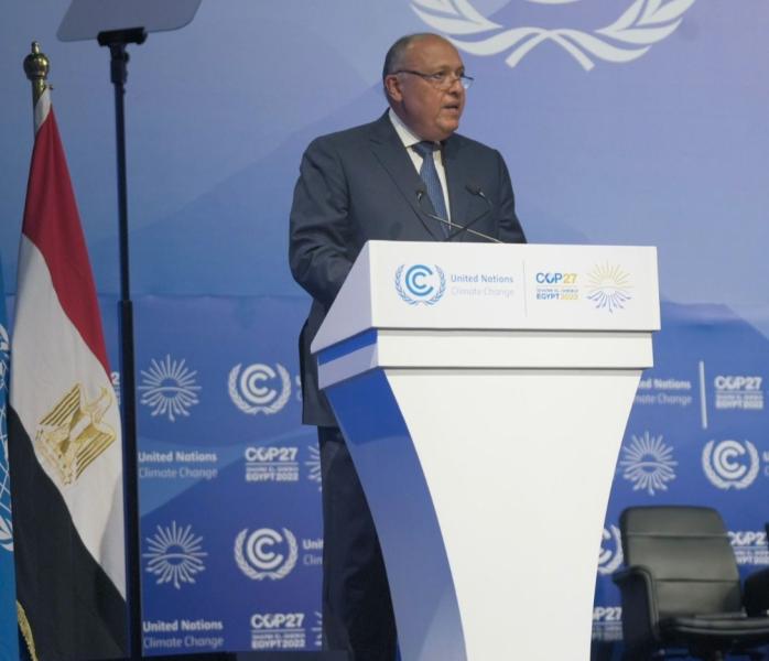 سامح شكرى رئيس COP27 يستقبل ”ألوك شارما” رئيس الدورة 26 للمؤتمر