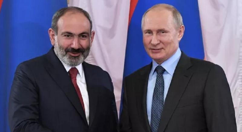 الرئيس الروسي فلاديمير بوتين ورئيس الوزراء الأرميني نيكول باشينيان