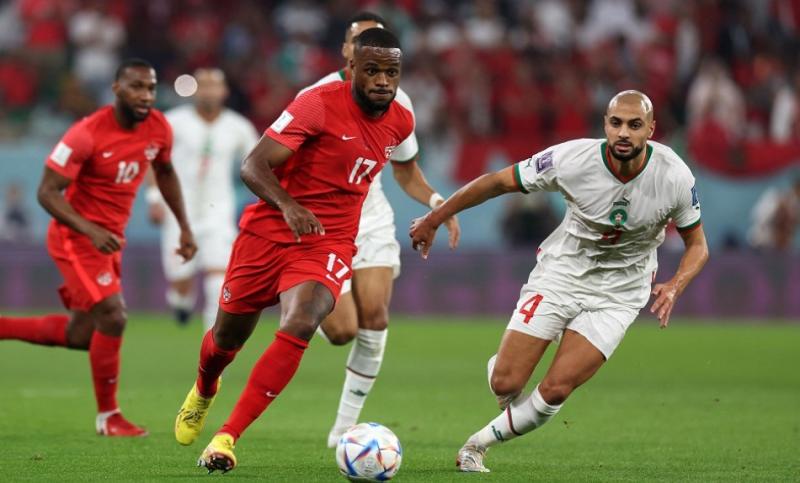 المغرب يتقدم بهدفين مقابل هدف على كندا في الشوط الأول بكأس العالم