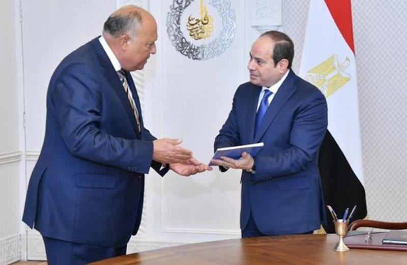 اجتماع الرئيس عبدالفتاح السيسي مع سامح شكري وزير الخارجية