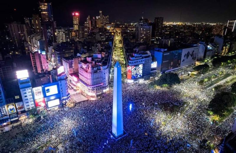 احتفالات جماهير الأرجنتين 
