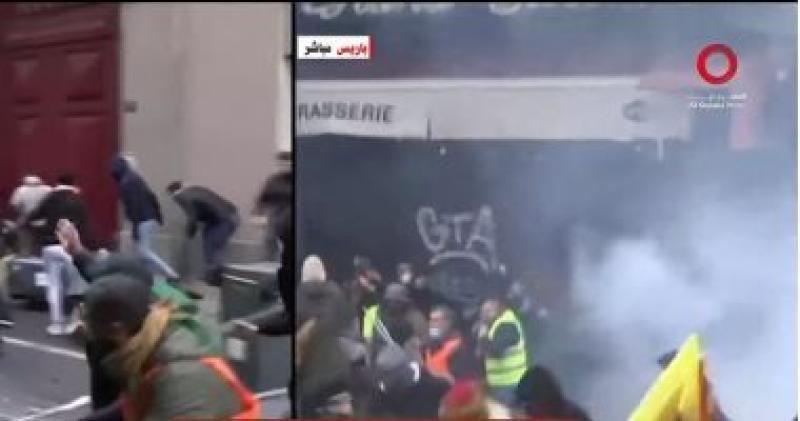 ”القاهرة الإخبارية”: قوات الأمن الفرنسية تطلق الغاز لتفريق المحتجين فى باريس