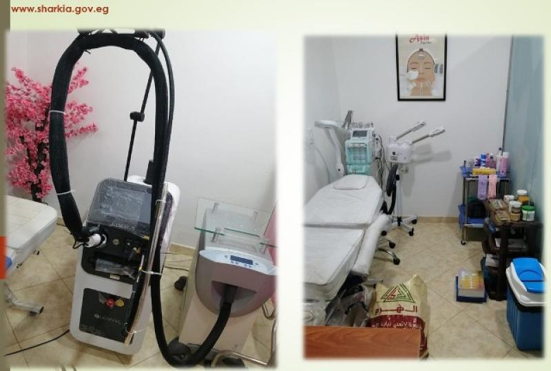 تموين الشرقية :ضبط مركز للعلاج الطبيعى وادوات التجميل بدون ترخيص