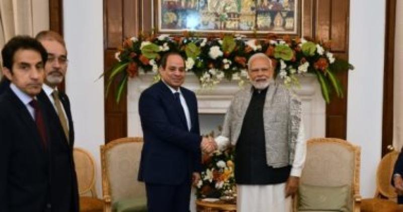 الرئيس السيسى ورئيس وزراء الهند خلال اللقاء