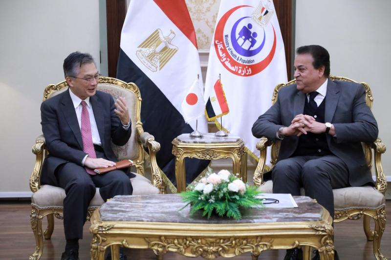 وزير الصحة يستقبل السفير اليابانى ووفد ”الجايكا” لبحث التعاون الصحي (صور)
