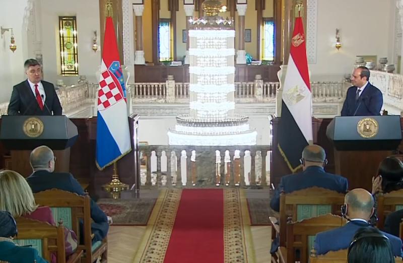 المؤتمر الصحفى المشترك بين الرئيس السيسي وزوران ميلانوفيتش رئيس دولة كرواتيا