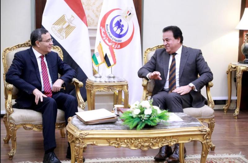 وزير الصحة يستقبل سفير دولة الهند لدى مصر لبحث التعاون بالقطاع الصحي (صور)