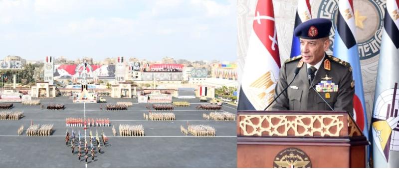 وزير الدفاع يشهد حفل انتهاء فترة الإعداد العسكري لطلبة الأكاديمية العسكرية المصرية 