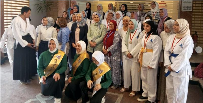 فوز فريق الايكيدو بكليه البنات بجامعه عين شمس بالمركز  الثاني في بطوله الجمهوريه
