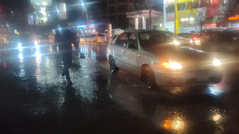 أمطار غزيرة على مدينة السادات فى المنوفية
