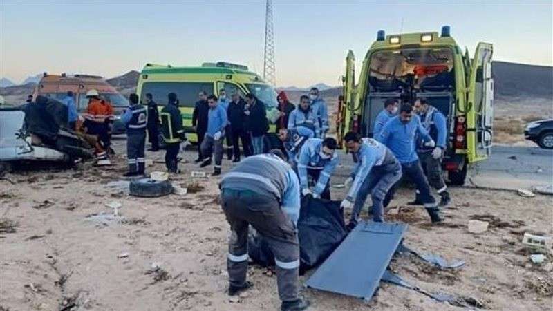 إصابة 8 أشخاص في حادث مروري بصحراوي المنيا
