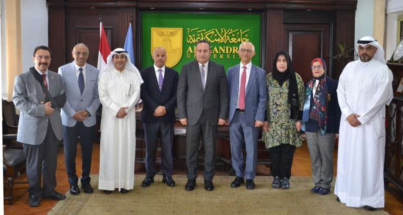 رئيس جامعة الإسكندرية يستقبل وفد الجهاز الوطني للإعتماد الأكاديمي الكويتي