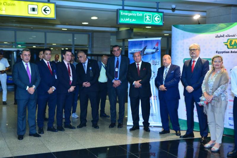 مطار القاهرة يشهد إحتفالية إعادة تشغيل خط طيران “إير صربيا ”