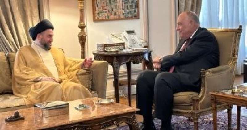 وزير الخارجية يستقبل رئيس تيار الحكمة العراقى عمار الحكيم في مقر الوزارة