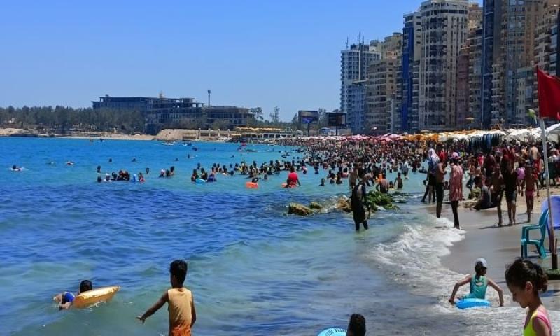 مصايف الإسكندرية: رفع الرايات الخضراء بجميع الشواطئ ونسبة الإشغال بالقطاع الشرقي 100%
