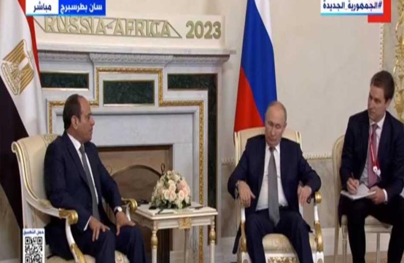 الرئيس السيسي خلال لقاءه الرئيس الروسي بوتين