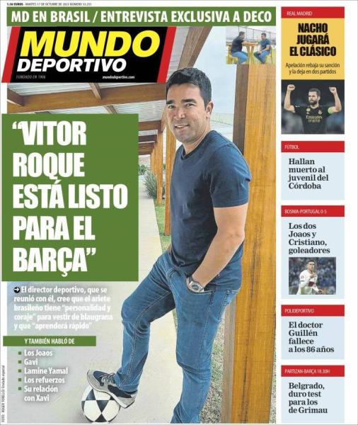 ديكو على غلاف صحيفة «موندو ديبورتيفو
