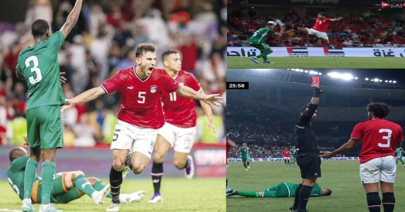 من مباراة مصر والجزائر