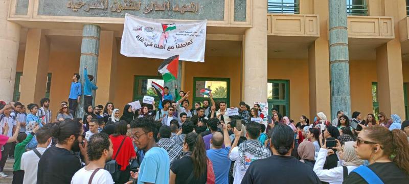 اتحاد طلاب أكاديمية الفنون ينظم وقفة تضامنية لدعم الأشقاء الفلسطينيين
