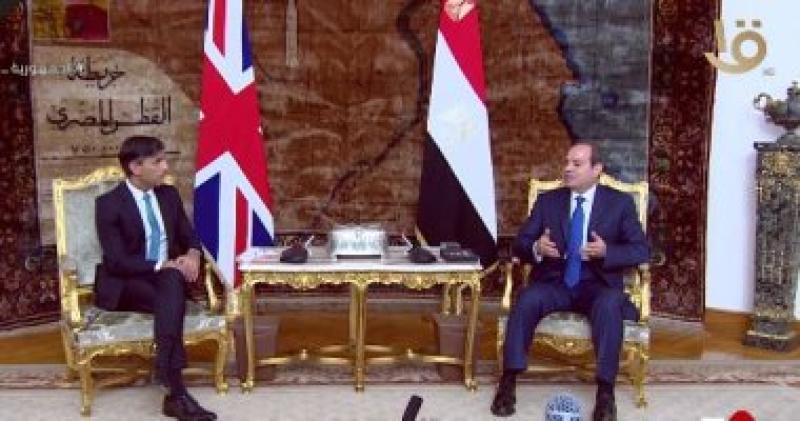 الرئيس عبد الفتاح السيسى ورئيس الوزراء البريطاني