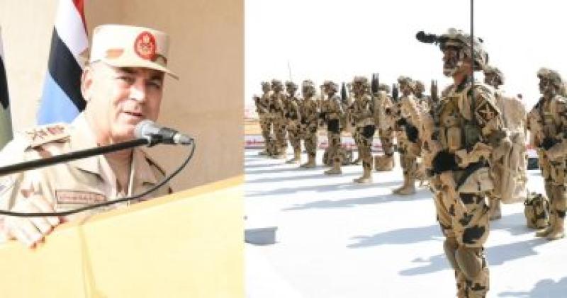 الفريق أسامة عسكر يشهد تنفيذ الجيش الثانى الميدانى لأحد الأنشطة التدريبية