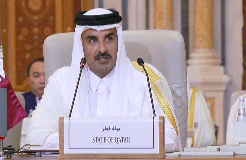 أمير قطر: المجتمع الدولي يعامل إسرائيل على أنها فوق القانون ولا يمكن أن يمر قصف المستشفيات ”مرور الكرام”