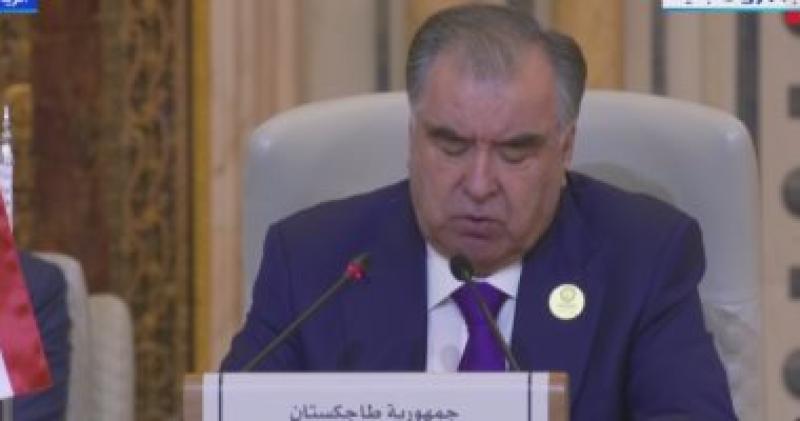 رئيس طاجكستان: لا يوجد حل عسكرى للقضية الفلسطينية ولا بديل عن حل الدولتين