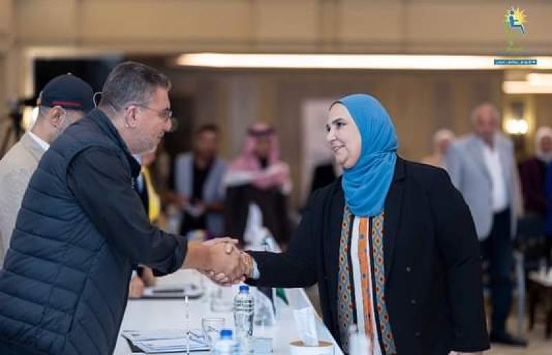 عليان حسن مع وزيرة التضامن 