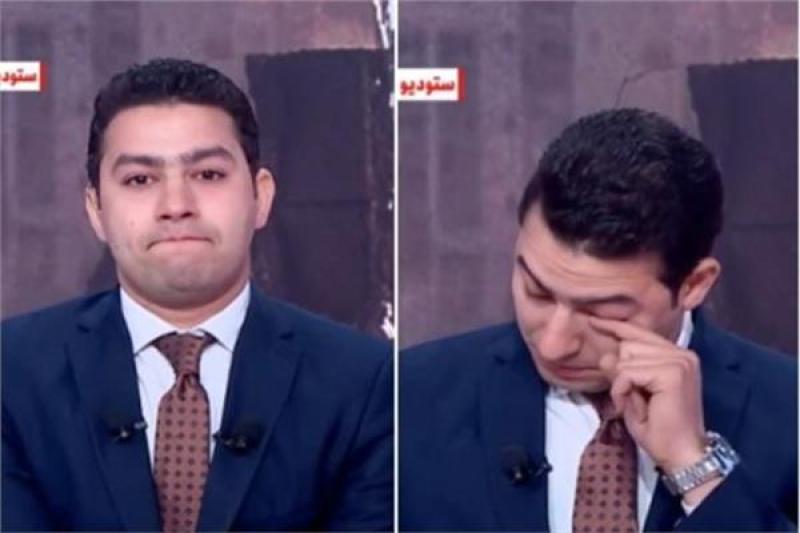 بكاء مذيع ”القاهرة الإخبارية” بعد استشهاد مصور القناة في غزة